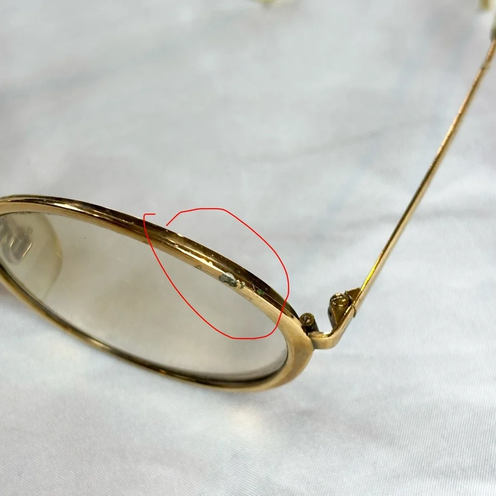 Vintage 60s‎ 70s Riviera Gold Frame Eyeglasses Round Gold Rimmed Frames Only
